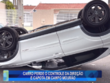 CARRO PERDE O CONTROLE DA DIREÇÃO E CAPOTA EM CAMPO MOURÃO
