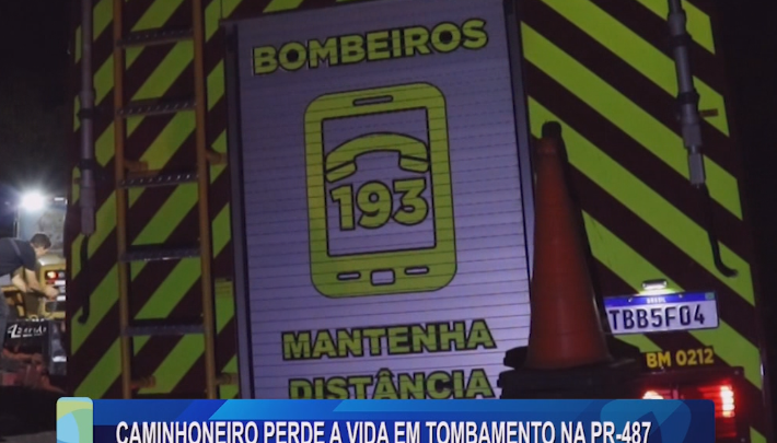 CAMINHONEIRO PERDE A VIDA EM TOMBAMENTO NA PR-487
