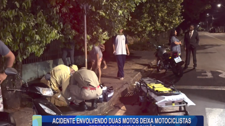 ACIDENTE ENVOLVENDO DUAS MOTOS DEIXA MOTOCICLISTAS FERIDOS EM CAMPO MOURÃO