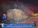 GRAVE ACIDENTE DEIXA QUATRO MORTOS E QUATRO FERIDOS NA PR-369 EM SÃO PEDRO DO IVAÍ