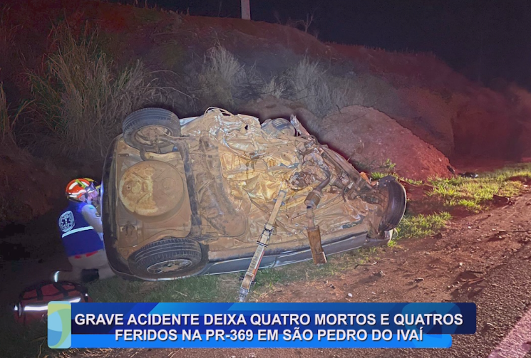 GRAVE ACIDENTE DEIXA QUATRO MORTOS E QUATRO FERIDOS NA PR-369 EM SÃO PEDRO DO IVAÍ