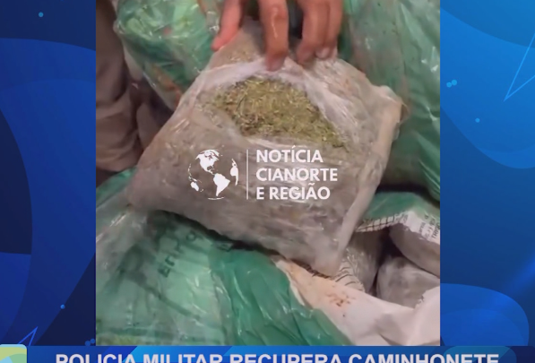 POLICIA MILITAR RECUPERA CAMINHONETE E APREENDE 176 KG DE MACONHA