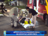 MOTOCICLISTA FICA GRAVEMENTE FERIDO EM ACIDENTE NO JARDIM VENEZA
