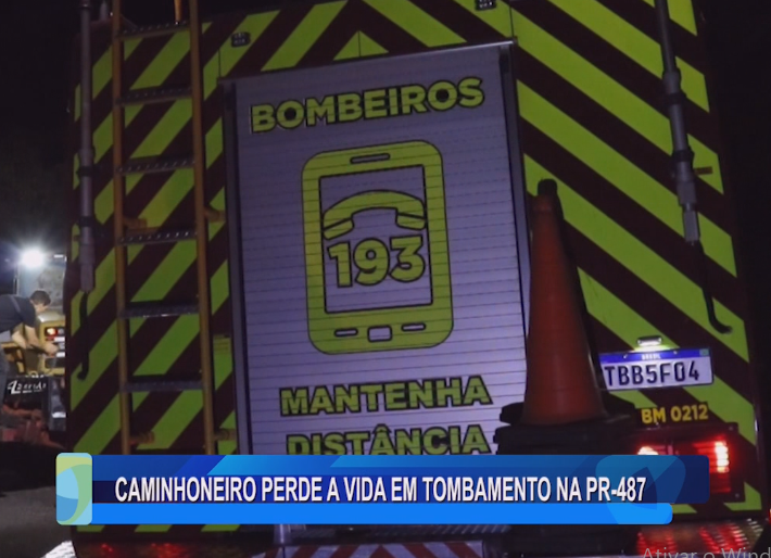 CAMINHONEIRO PERDE A VIDA EM TOMBAMENTO NA PR-487