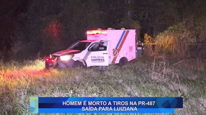 HOMEM É MORTO A TIROS NA PR-487 SAÍDA PARA LUIZIANA