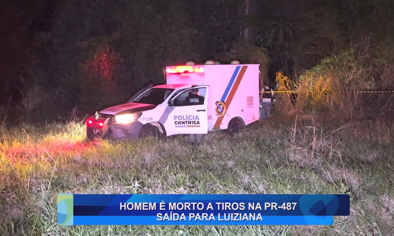 HOMEM É MORTO A TIROS NA PR-487 SAÍDA PARA LUIZIANA