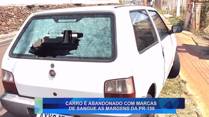 CARRO É ABANDONADO COM MARCAS DE SANGUE AS MARGENS DA PR-158
