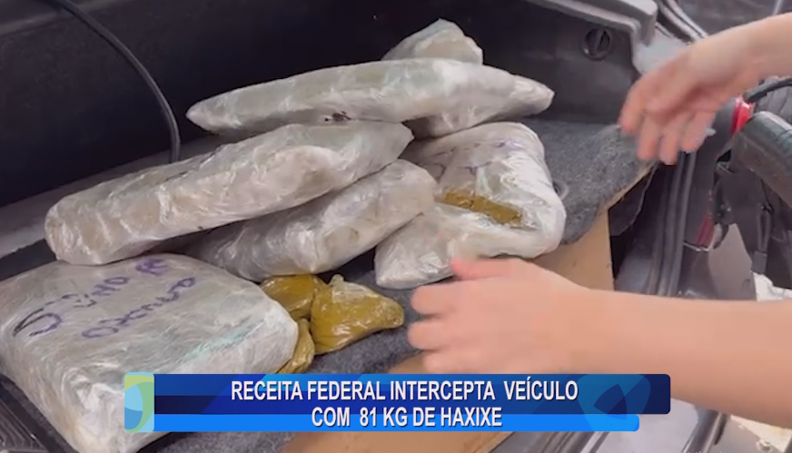 RECEITA FEDERAL INTERCEPTA VEÍCULO COM 81 KG DE HAXIXE