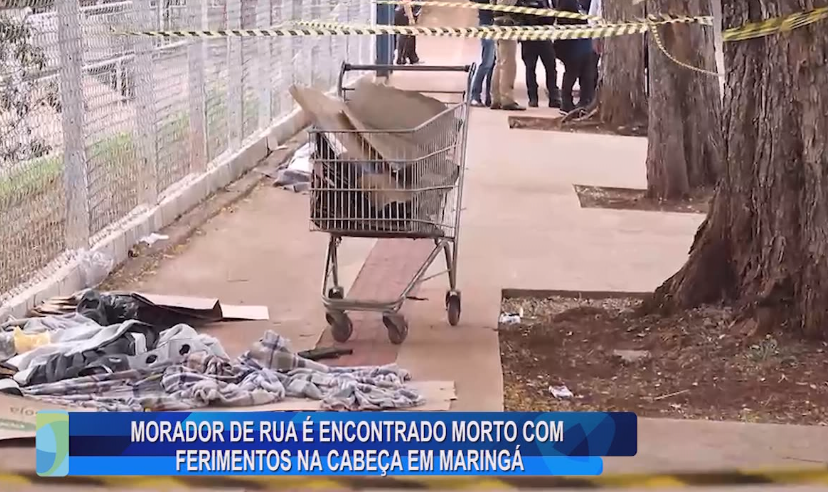 MORADOR DE RUA É ENCONTRADO MORTO COM FERIMENTOS NA CABEÇA EM MARINGÁ