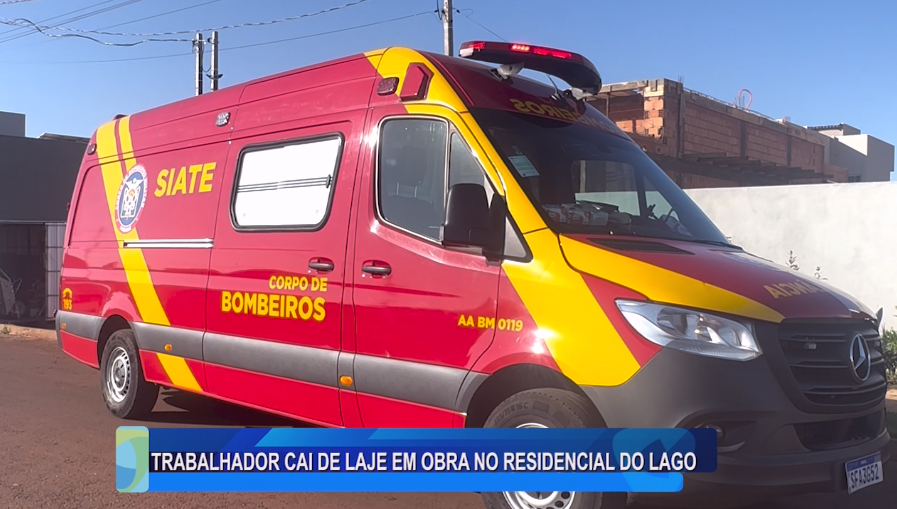 TRABALHADOR CAI DE LAJE EM OBRA NO RESIDENCIAL DO LAGO