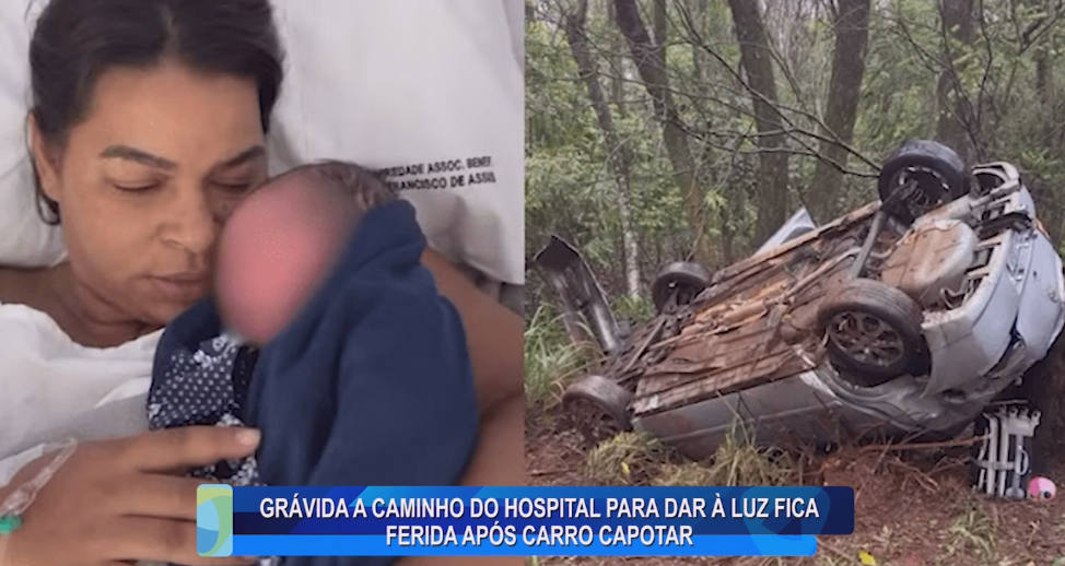 GRÁVIDA A CAMINHO DO HOSPITAL PARA DAR À LUZ FICA FERIDA APÓS CARRO CAPOTAR