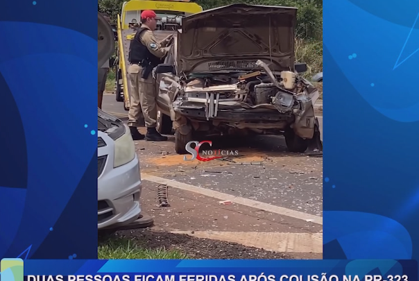 DUAS PESSOAS FICARAM FERIDAS APÓS COLISÃO NA PR-323