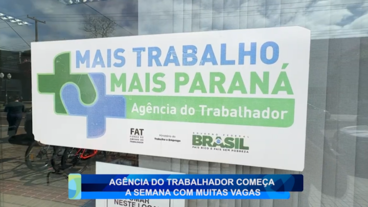 AGÊNCIA DO TRABALHADOR COMEÇA A SEMANA COM MUITAS VAGAS
