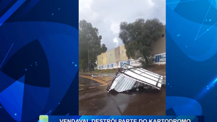 VENDAVAL DESTRÓI PARTE DO KARTODROMO EM CAMPO MOURÃO
