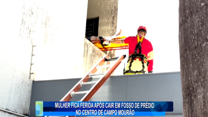 MULHER FICA FERIDA APÓS CAIR EM FOSSO DE PRÉDIO NO CENTRO DE CAMPO MOURÃO