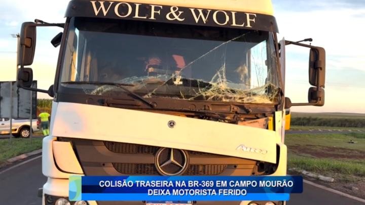 ACIDENTE NA BR-369 EM CAMPO MOURÃO DEIXA MOTORISTA FERIDO APÓS COLISÃO TRASEIRA