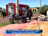 MOTOCICLISTA FICA FERIDO APÓS PERDER CONTROLE DA MOTO EM FRENTE À SANTA CASA EM CAMPO MOURÃO