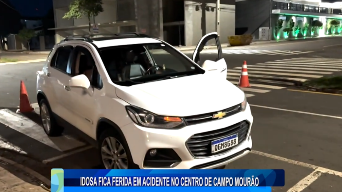 IDOSA FICA FERIDA EM ACIDENTE NO CENTRO DE CAMPO MOURÃO