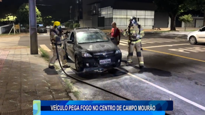 VEÍCULO PEGA FOGO NO CENTRO DE CAMPO MOURÃO