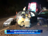 MULHER FICA FERIDA APÓS BATER EM BARRANCO NA PR-558