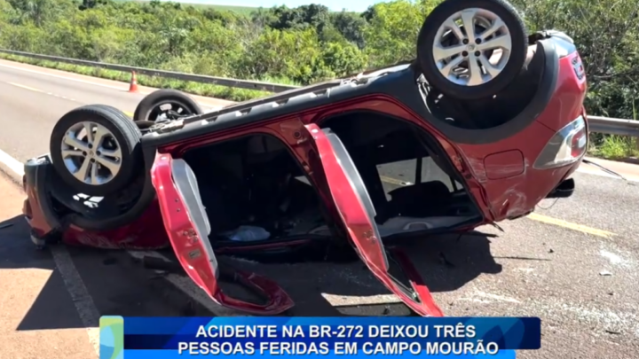 ACIDENTE NA BR-272 DEIXA TRÊS FERIDOS EM CAMPO MOURÃO