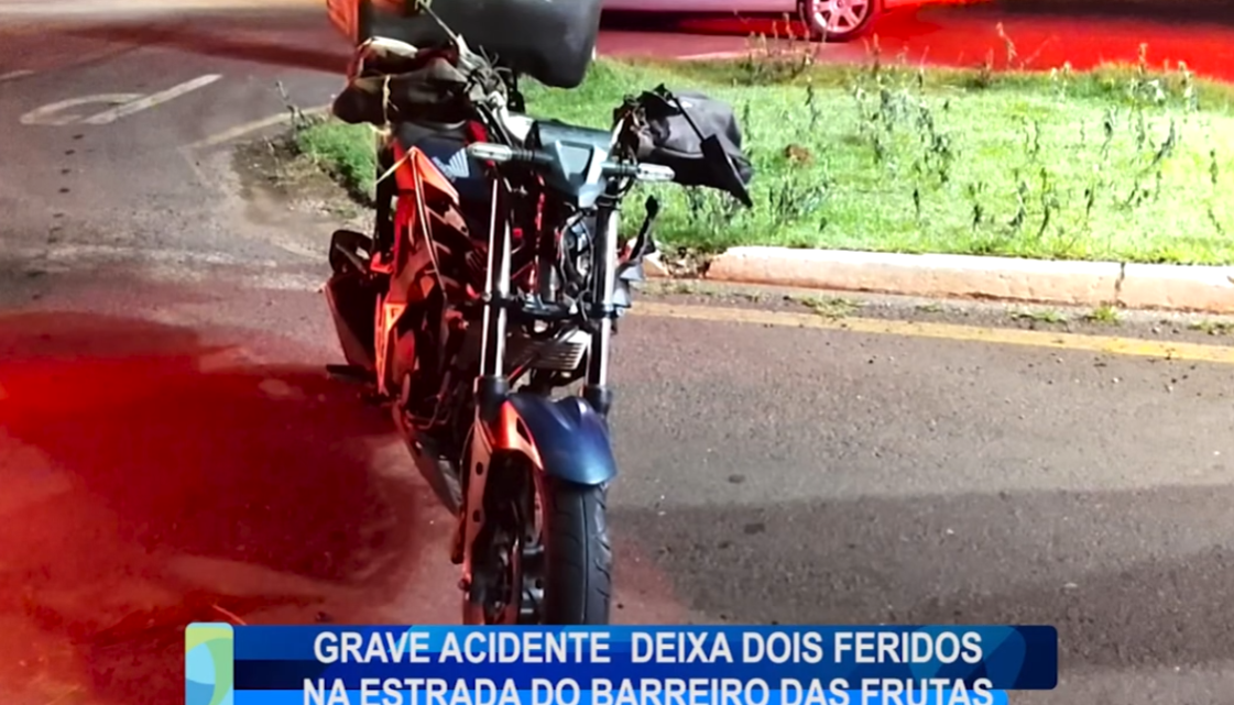 GRAVE ACIDENTE DEIXA DOIS FERIDOS NA ESTRADA DO BARREIRO DAS FRUTAS
