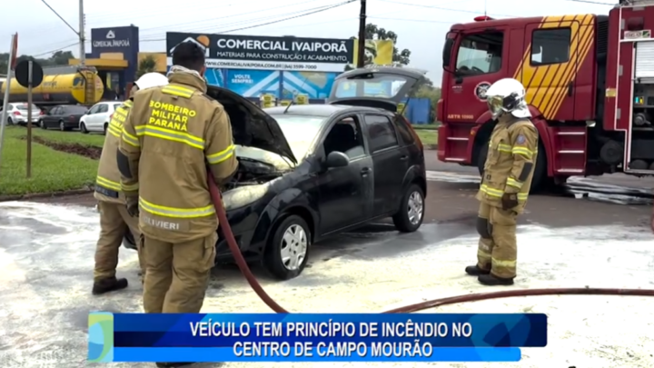 VEÍCULO TEM PRINCÍPIO DE INCÊNDIO NO CENTRO DE CAMPO MOURÃO