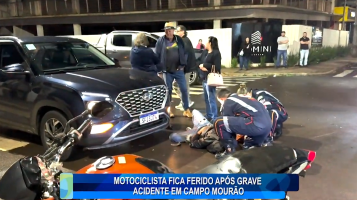 MOTOCICLISTA FICA FERIDO APÓS GRAVE ACIDENTE EM CAMPO MOURÃO