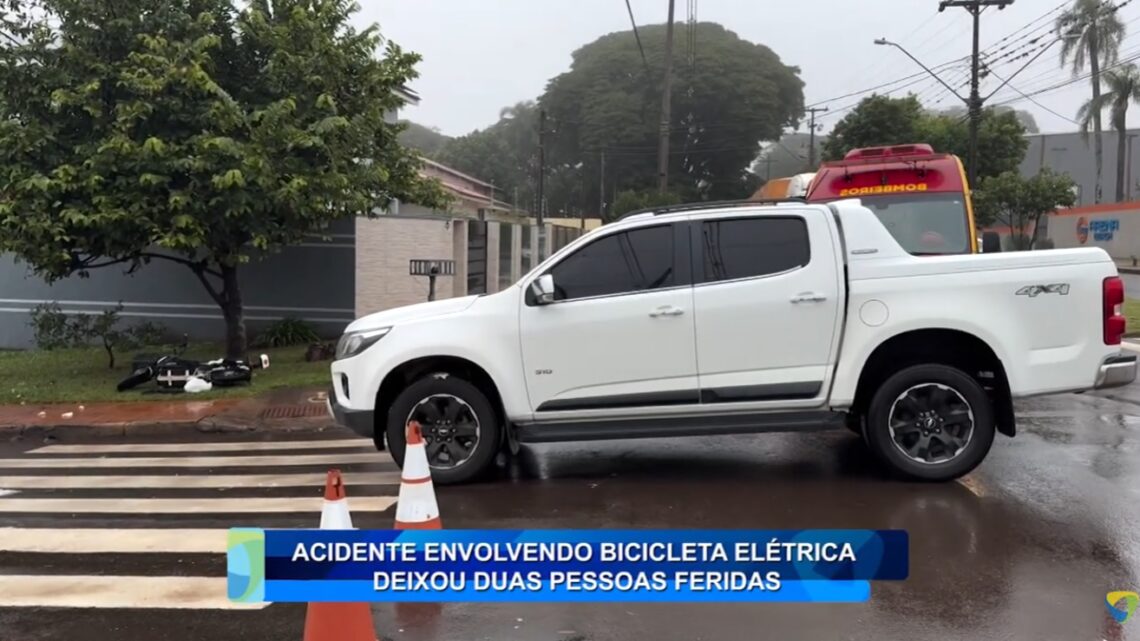 ACIDENTE ENVOLVENDO BICICLETA ELÉTRICA DEIXOU DUAS PESSOAS FERIDAS