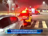 MOTOCICLISTA FICA LEVEMENTE FERIDO APÓS ACIDENTE EM SEMÁFORO DE CAMPO MOURÃO