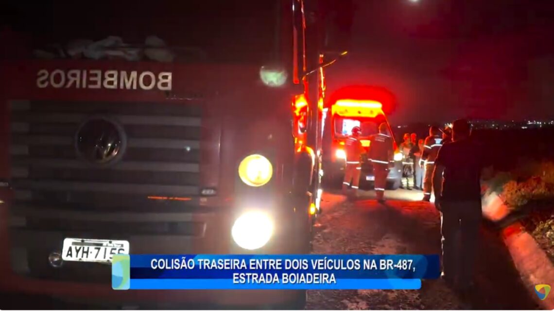 COLISÃO TRASEIRA ENTRE DOIS VEICULOS NA BR-487, ESTRADA BOIADEIRA