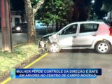 MULHER PERDE CONTROLE DA DIREÇÃO E BATE EM ÁRVORE NO CENTRO DE CAMPO MOURÃO