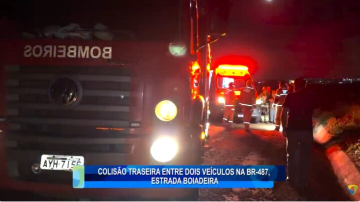 COLISÃO TRASEIRA ENTRE DOIS VEICULOS NA BR-487, ESTRADA BOIADEIRA