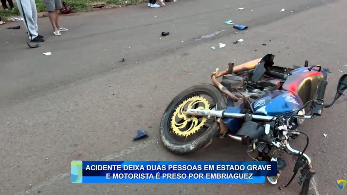 ACIDENTE DEIXA DUAS PESSOAS EM ESTADO GRAVE E MOTORISTA É PRESO POR EMBRIAGUEZ