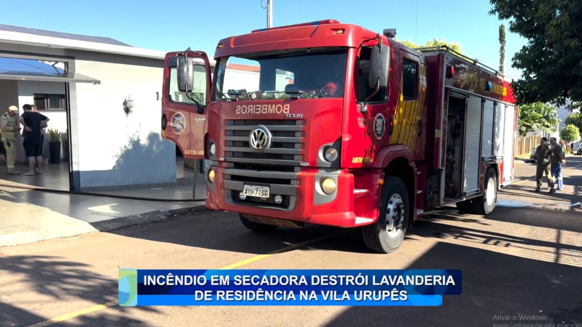 INCÊNDIO EM SECADORA DESTRÓI LAVANDERIA DE RESIDÊNCIA NA VILA URUPÊS