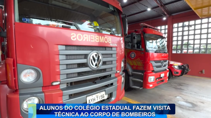 ALUNOS DO COLÉGIO ESTADUAL FAZEM VISITA TÉCNICA AO CORPO DE BOMBEIROS