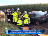 MOTORISTA FICA EM ESTADO GRAVE APÓS COLISÃO FRONTAL COM CARRETA NA PR-158