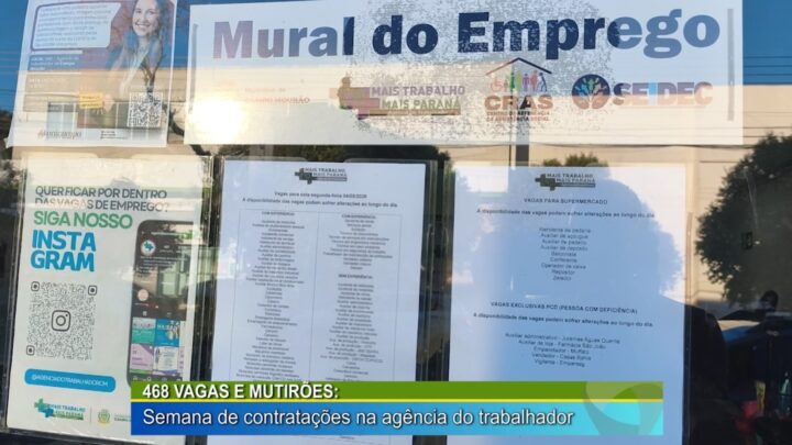 468 VAGAS E MUTIRÕES: SEMANA DE CONTRATAÇÕES NA AGÊNCIA DO TRABALHADOR