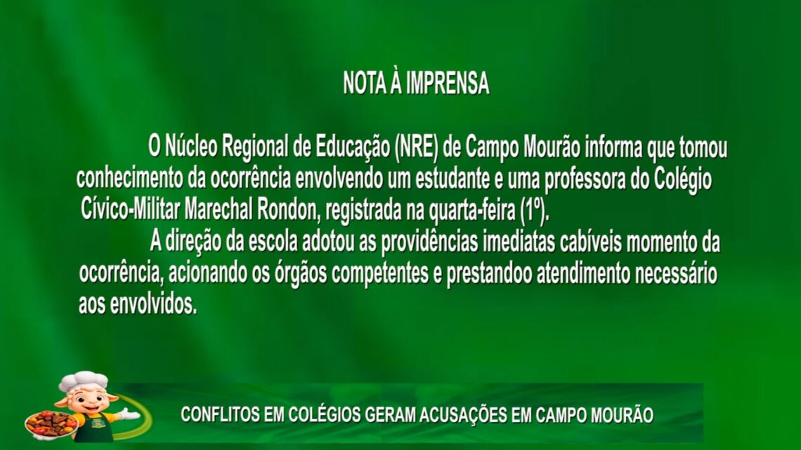 CONFLITOS EM COLÉGIOS GERAM ACUSAÇÕES EM CAMPO MOURÃO