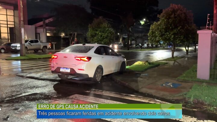 ERRO DE GPS CAUSA ACIDENTE: TRÊS PESSOAS FICARAM FERIDAS EM ACIDENTE ENVOLVENDO DOIS CARROS