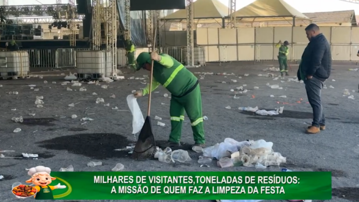 MILHARES DE VISITANTES,TONELADAS DE RESÍDUOS: A MISSÃO DE QUEM FAZ A LIMPEZA DA FESTA