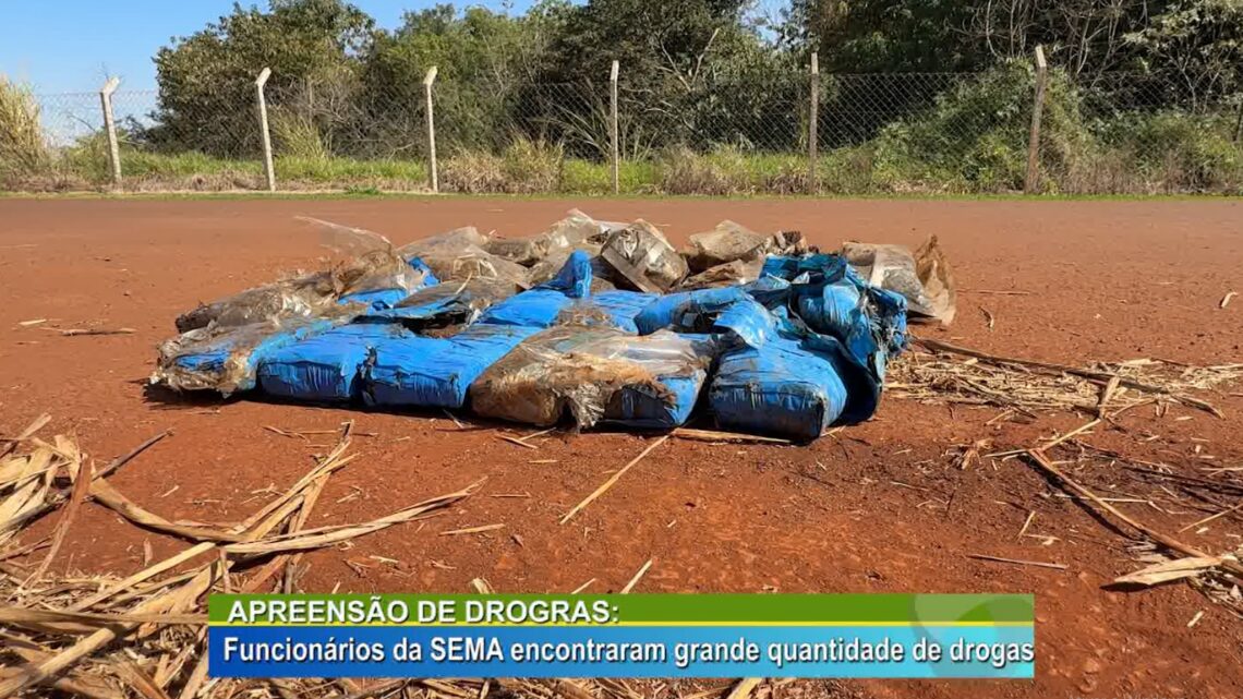APREENSÃO DE DROGAS: Funcionários da Secretaria meio ambiente encontraram grande quantidade de drogas.