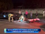 MOTOCICLISTA FICA FERIDO APÓS QUEDA EM LOMBADA NO JARDIM PAULISTA