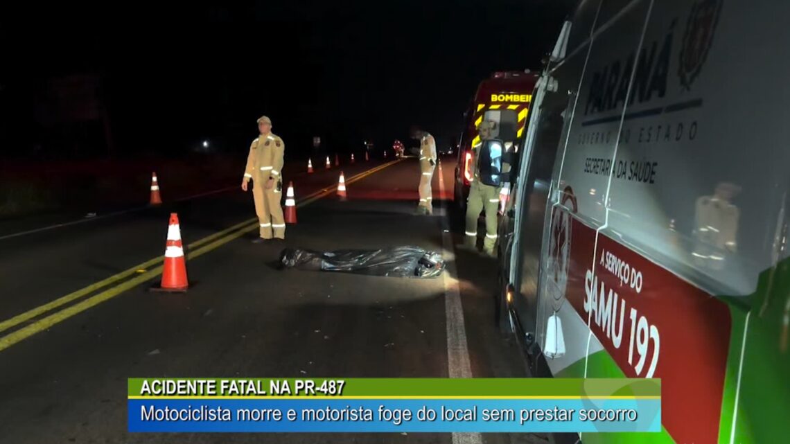 ACIDENTE FATAL NA PR-487: Motociclista morre e motorista foge do local sem prestar socorro