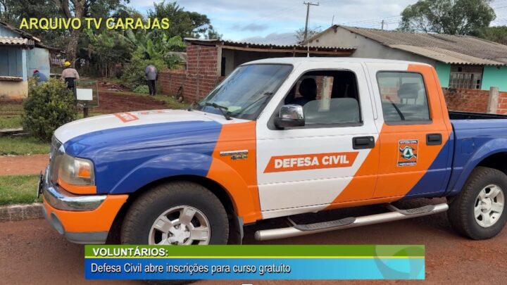 VOLUNTÁRIOS: DEFESA CIVIL ABRE INSCRIÇÕES PARA CURSO GRATUITO