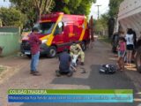 COLISÃO TRASEIRA: MOTOCICLISTA FICA FERIDO APÓS BATER NA TRASEIRA DE CAMINHÃO ESTACIONADO