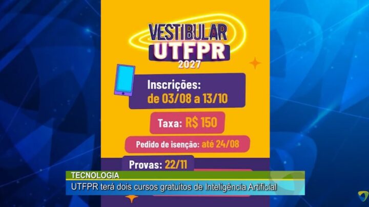 TECNOLOGIA: UTFPR TERÁ DOIS CURSOS GRATUITOS DE INTELIGÊNCIA ARTIFICIAL
