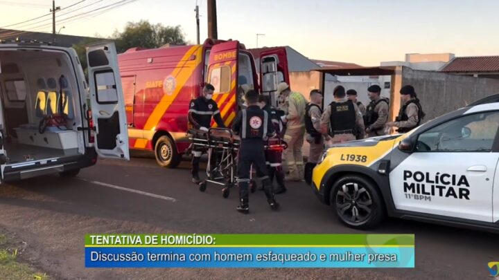 TENTATIVA DE HOMICÍDIO: DISCUSSÃO TERMINA COM HOMEM ESFAQUEADO E MULHER PRESA