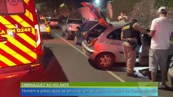 EMBRIAGUEZ AO VOLANTE: HOMEM É PRESO APÓS SE ENVOLVER EM ACIDENTE NO CENTRO