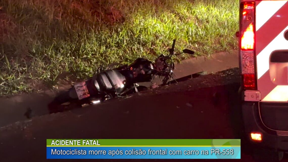 ACIDENTE FATAL: MOTOCICLISTA MORRE APÓS COLISÃO FRONTAL COM CARRO NA PR-558